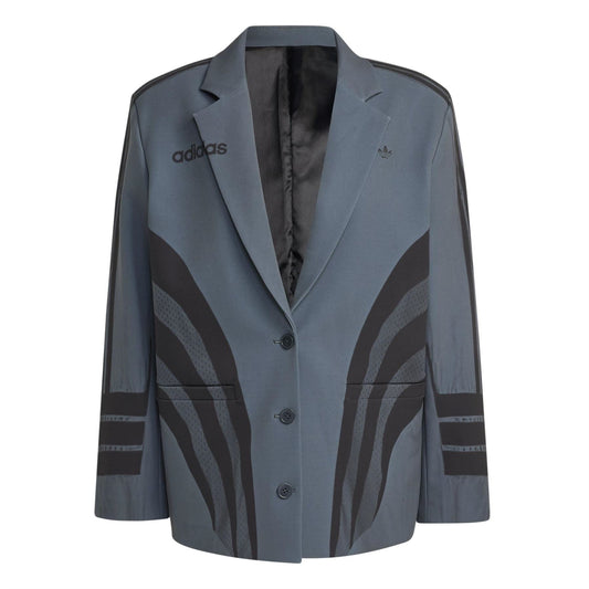adidas Originals Atlanta Blaz blazer, carbon blue-gray zebra print, button front