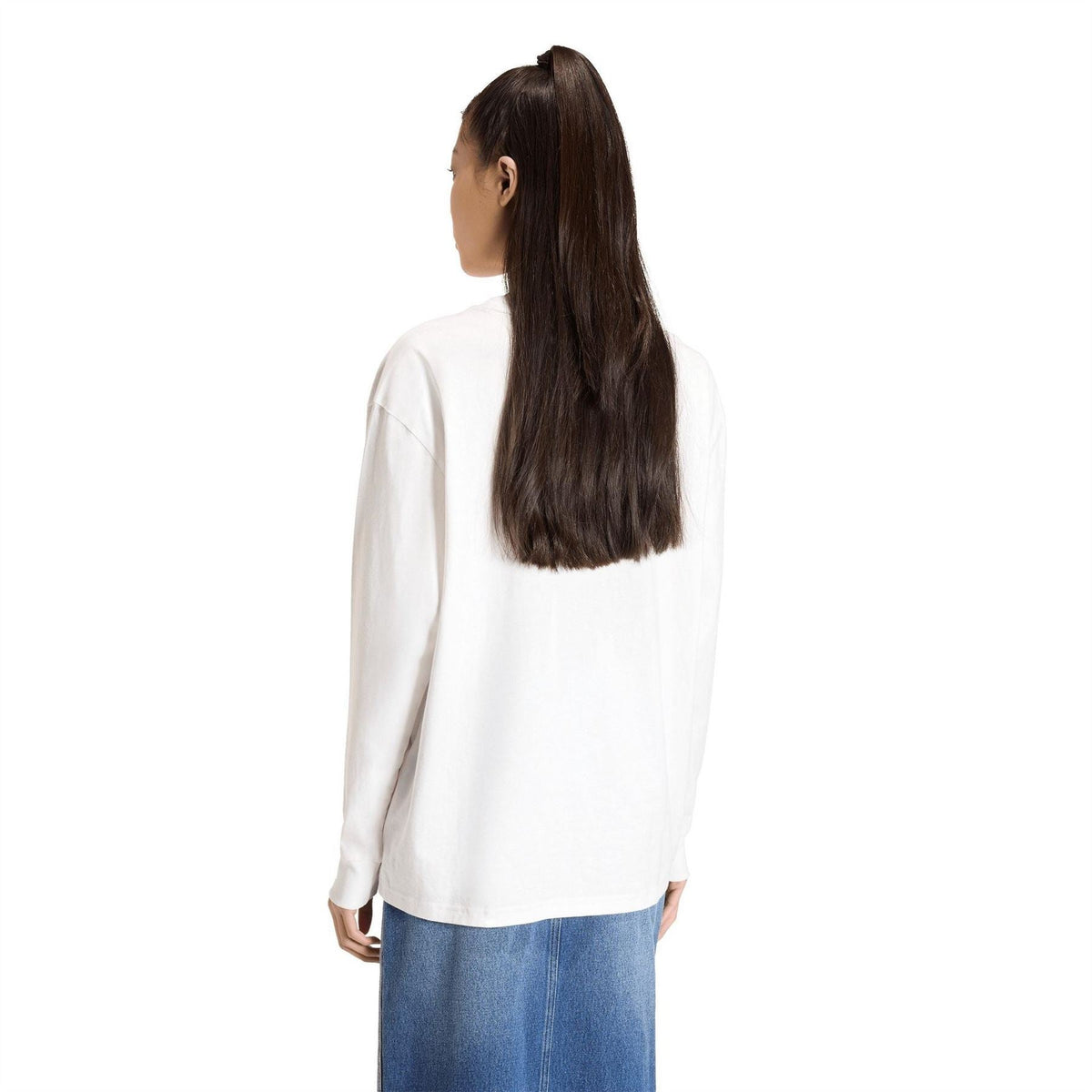 White adidas Originals long-sleeve T-shirt with plain back and crew neck