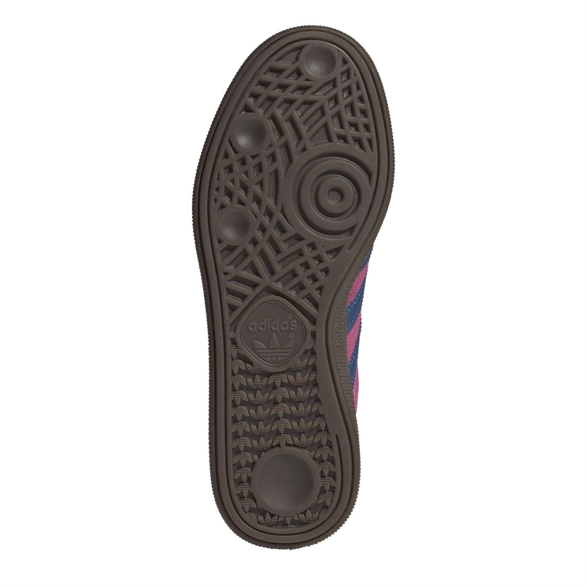 Juniors Handball Spezial shoe outsole, dark rubber tread with textured patterns