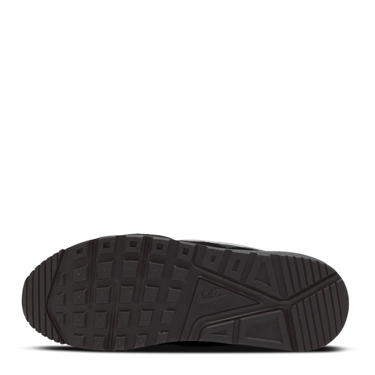 Dark traction outsole for Nike Air Max trainer with embossed logo