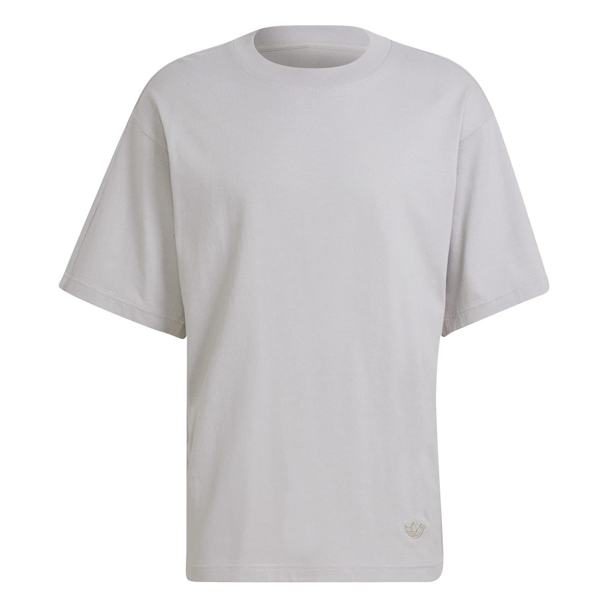 White crew-neck short-sleeve T-shirt with small adidas Originals logo