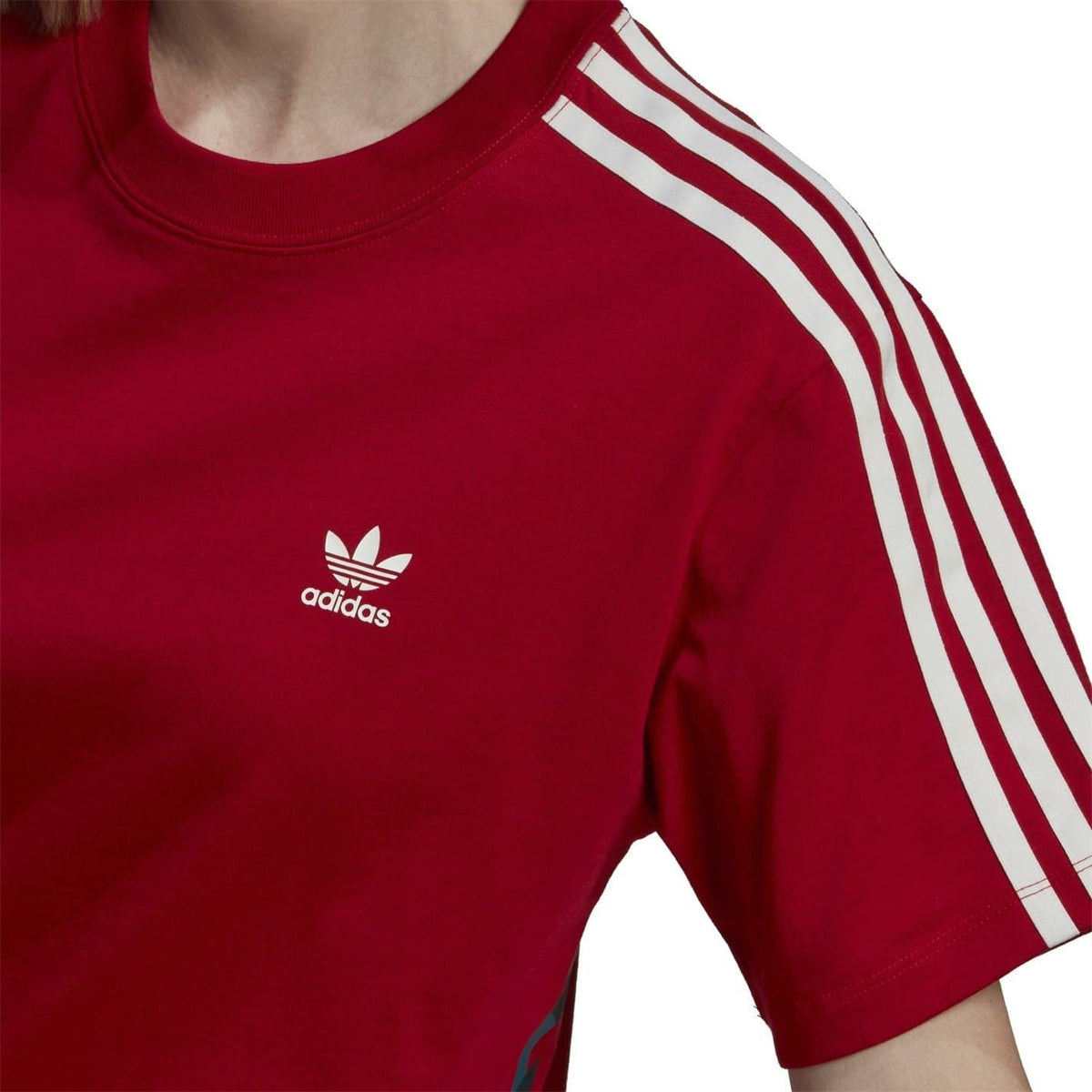 adidas Originals women's X Thebe Magugu T-shirt displaying a stylish, casual top with the logo and design details.
