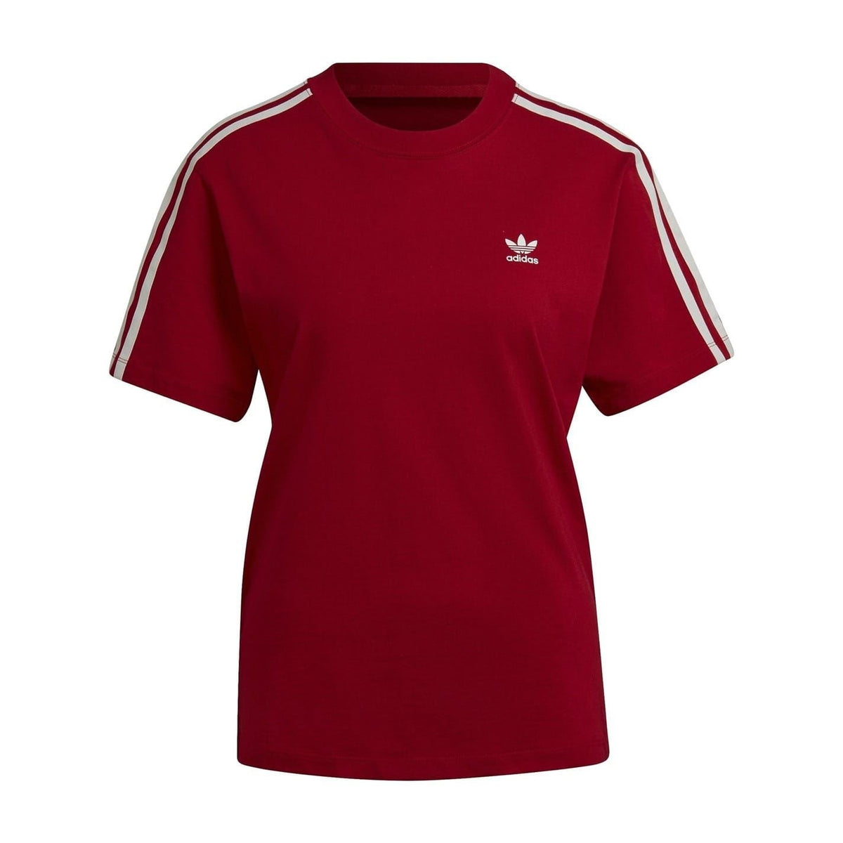 adidas Originals women's X Thebe Magugu T-shirt, casual tops featuring a stylish design, worn by a model showing front view.