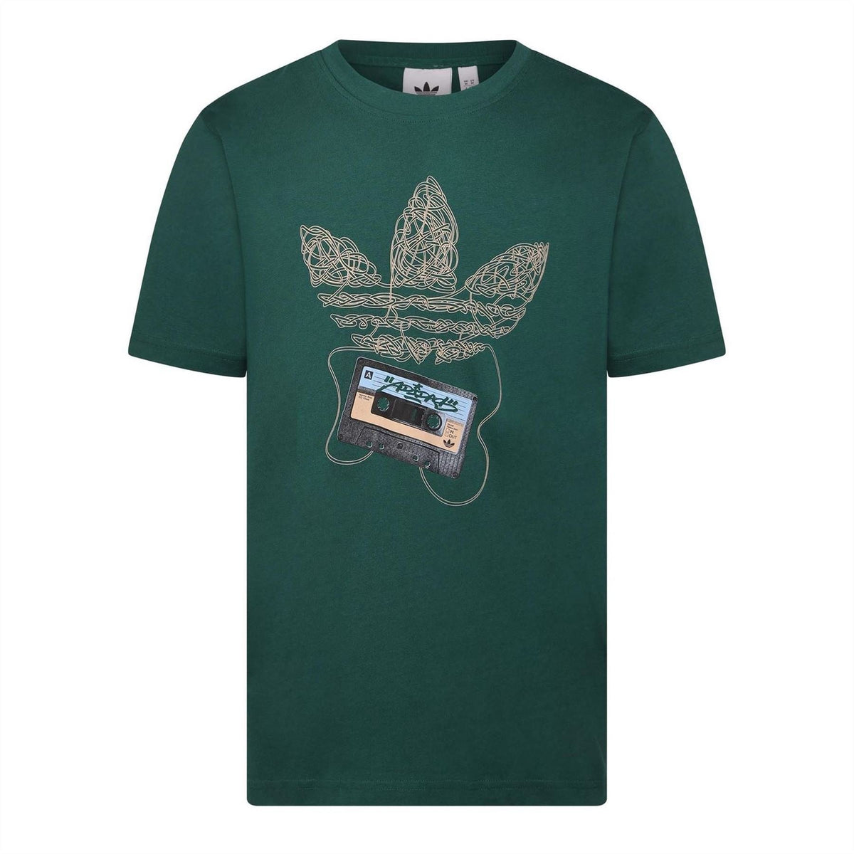 Black adidas Originals Trefoil T-shirt with classic logo print, short sleeves, and crew neck, made from comfortable cotton fabric.