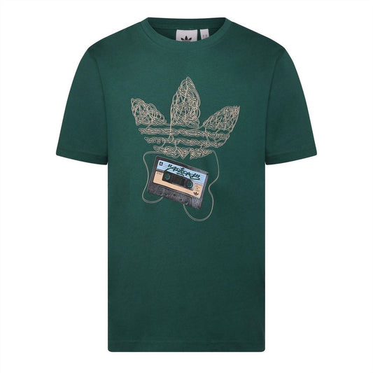 Black adidas Originals Trefoil T-shirt with classic logo print, short sleeves, and crew neck, made from comfortable cotton fabric.