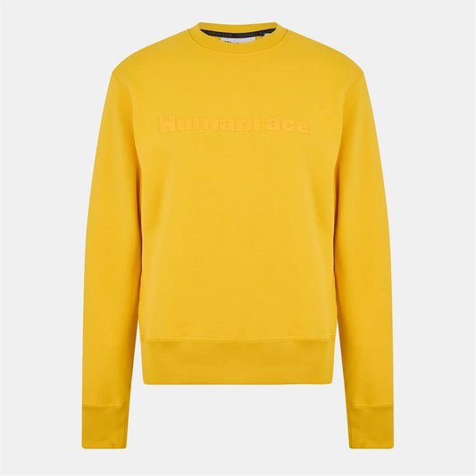 adidas Originals Basics crew neck sweatshirt, yellow, long sleeves, Humanrace logo