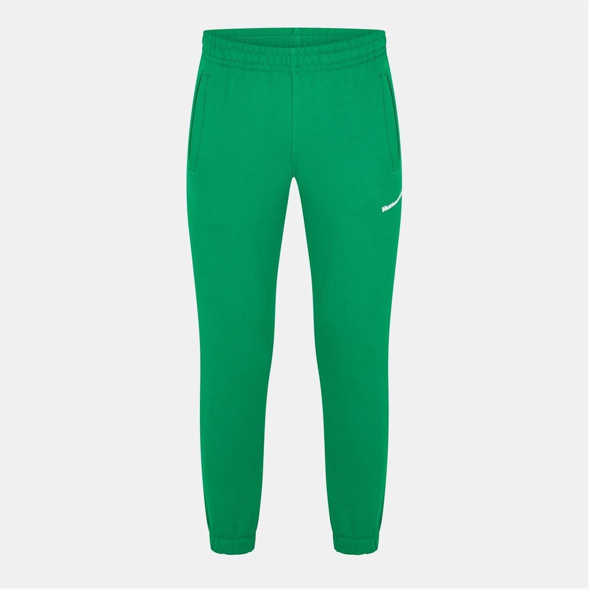 Green slim joggers with elastic waistband, tapered cuffs, adidas side logo
