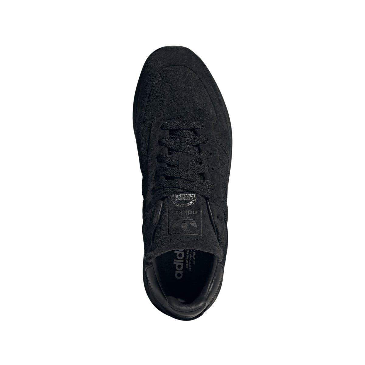 adidas Originals LA Trainer XLG footwear with white and navy color scheme, showing the stylish athletic sneakers.