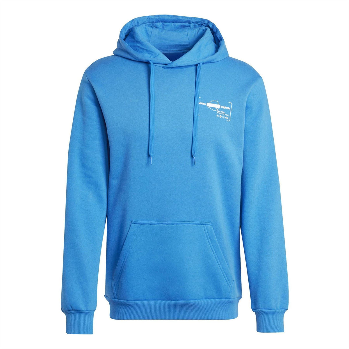 adidas Originals Paris hoodie in blue with hood, drawstrings, and kangaroo pocket