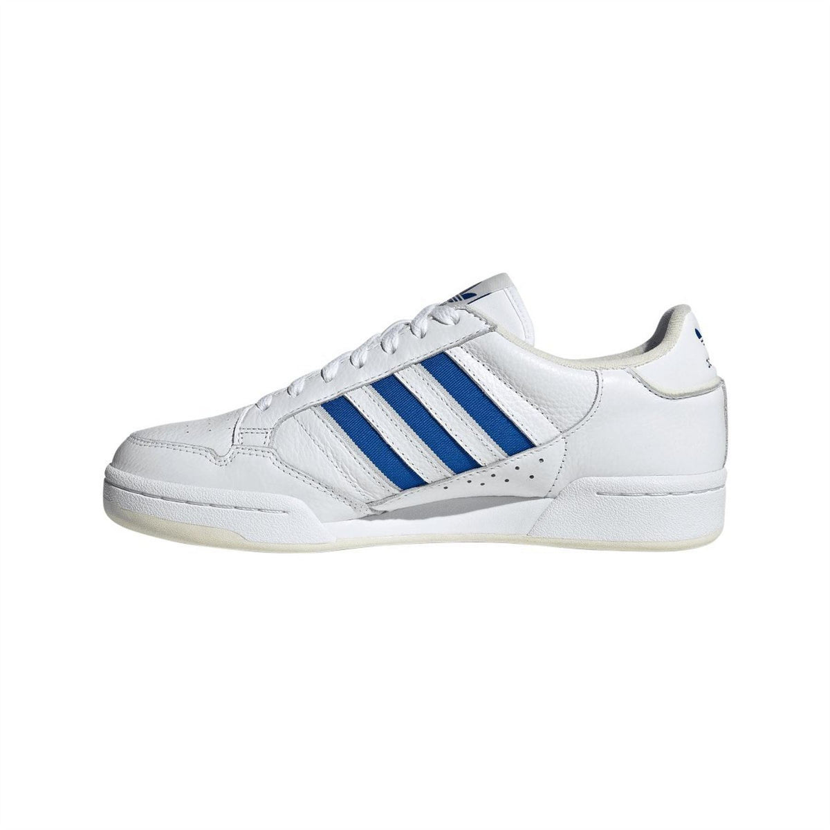 adidas Originals 80 Stripes Trainers showing classic white sneakers with black stripes and a rubber sole on a plain background