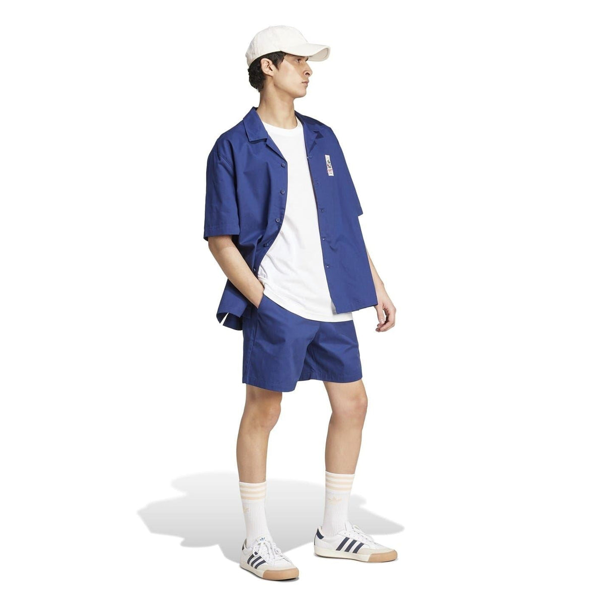 adidas Originals Leisure League Groundskeeper Shorts in black, casual men's shorts with side pockets and logo detail