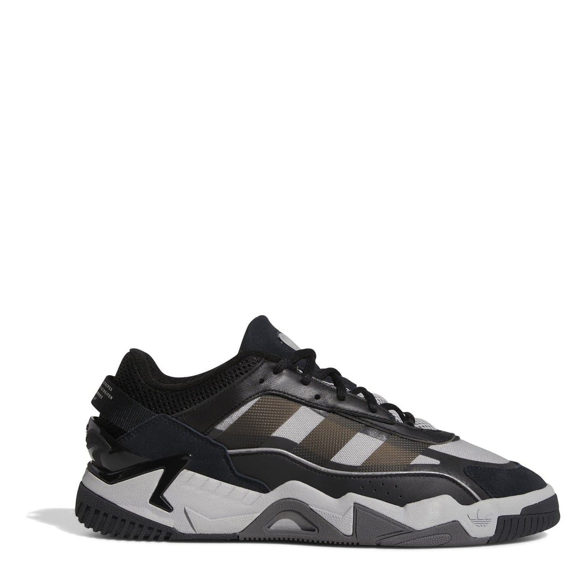 adidas Originals Niteball II low-top sneakers in black, white and gray color-block design