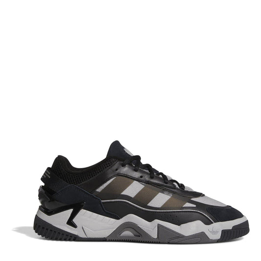 adidas Originals Niteball II low-top sneakers in black, white and gray color-block design