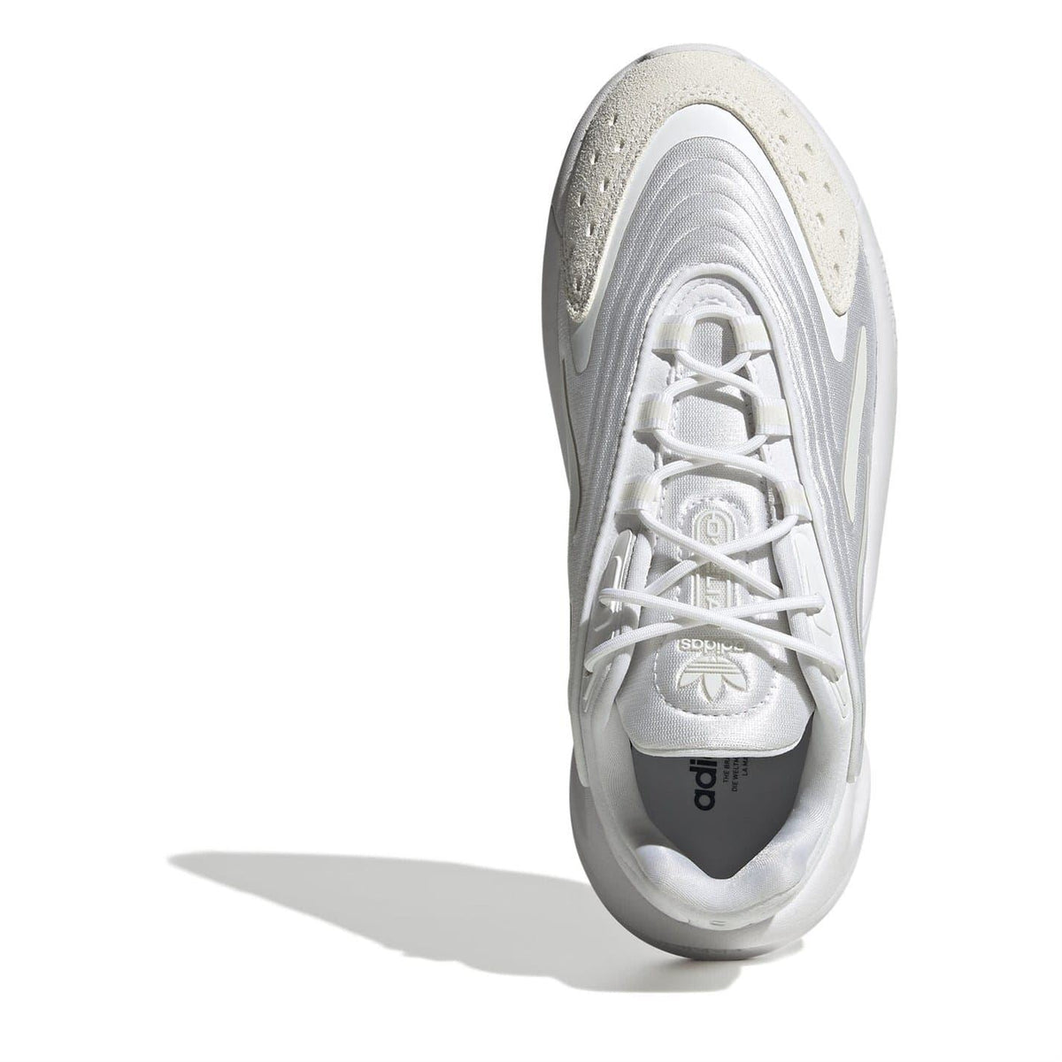 adidas Originals lace-up sneaker, white interior with cream insole and padded tongue