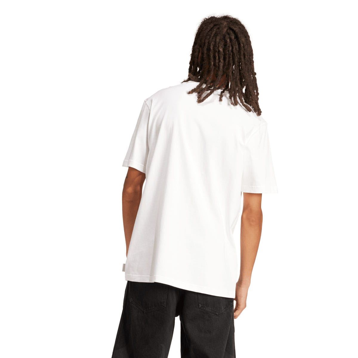White crewneck T-shirt with plain back view