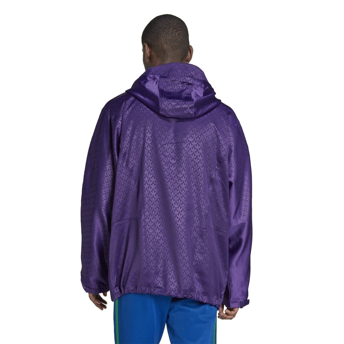 adidas Originals hooded relaxed fit windbreaker jacket in black, lightweight coat with front zipper and adjustable hood