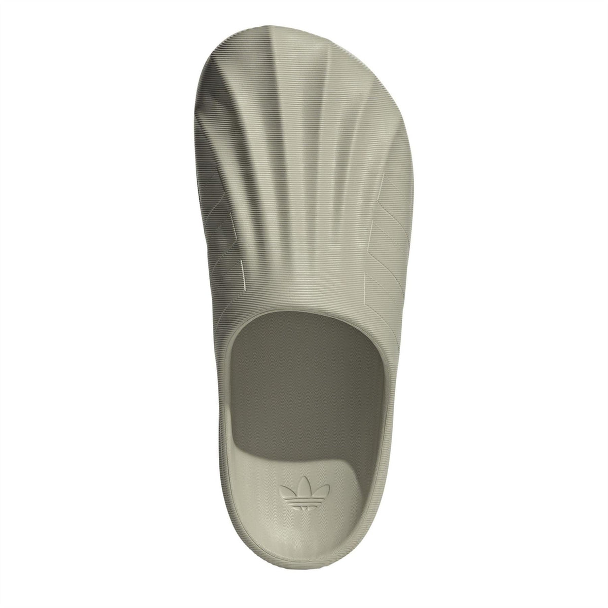 Putty grey insole with adidas logo at the heel inside the clog