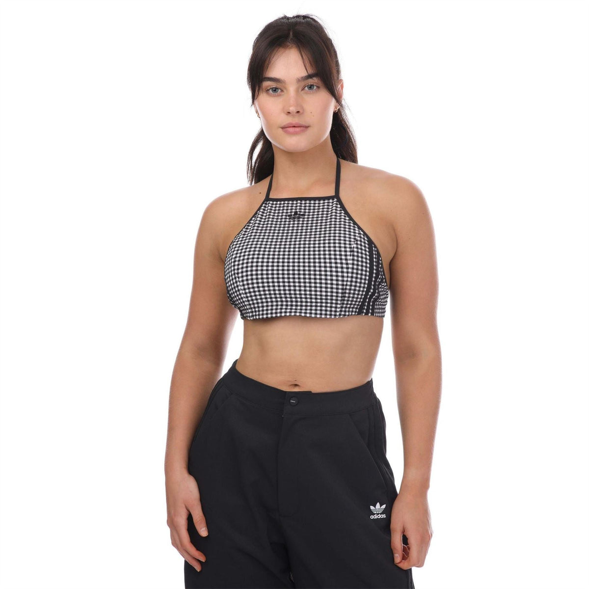 adidas Originals Gingham Top featuring a classic checkered pattern and casual fit, perfect for stylish everyday wear