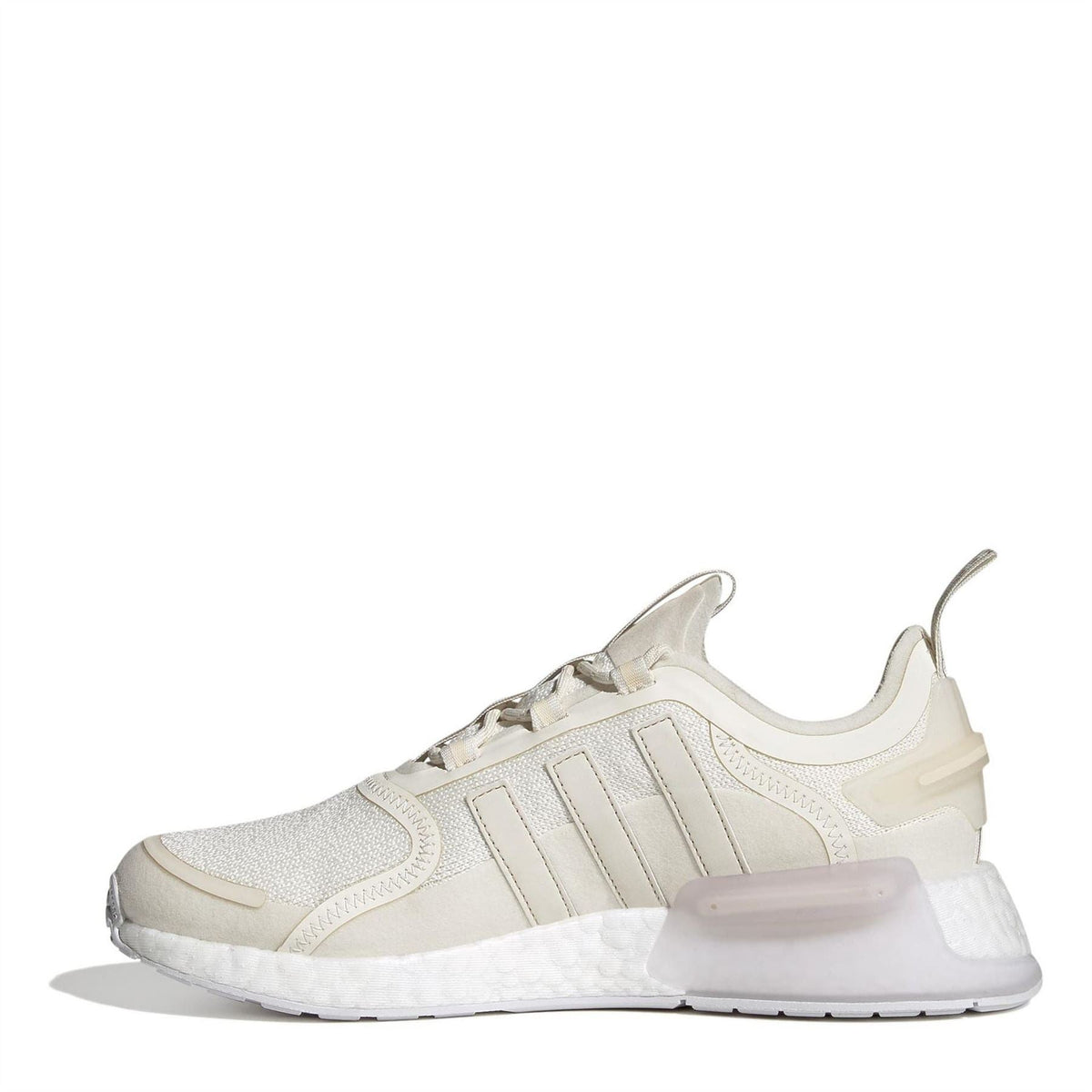 adidas Originals low-top trainers, light white knit upper with lace-up front and cushioned midsole