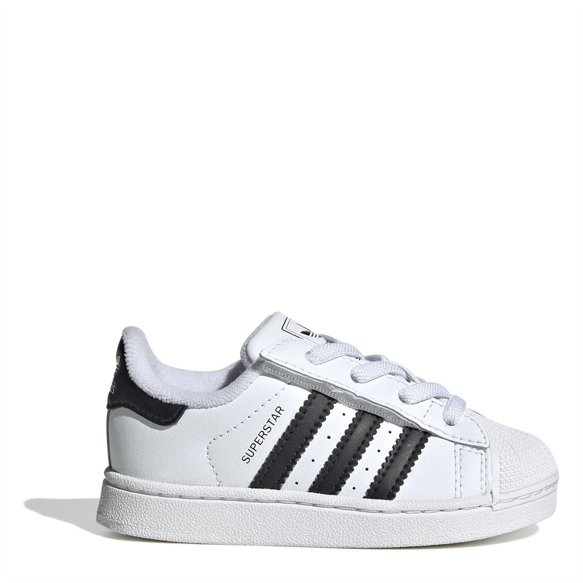 Kids adidas Superstar II sneakers, white with black heel and three-stripe side detail