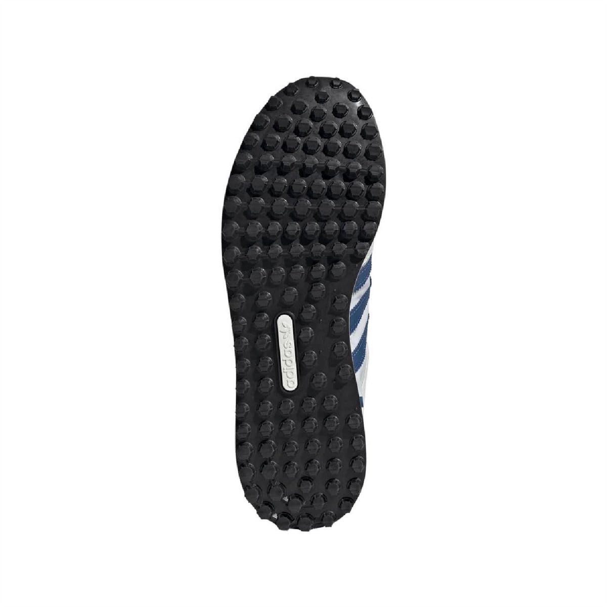 adidas Originals black tread outsole with blue-striped sidewall detail