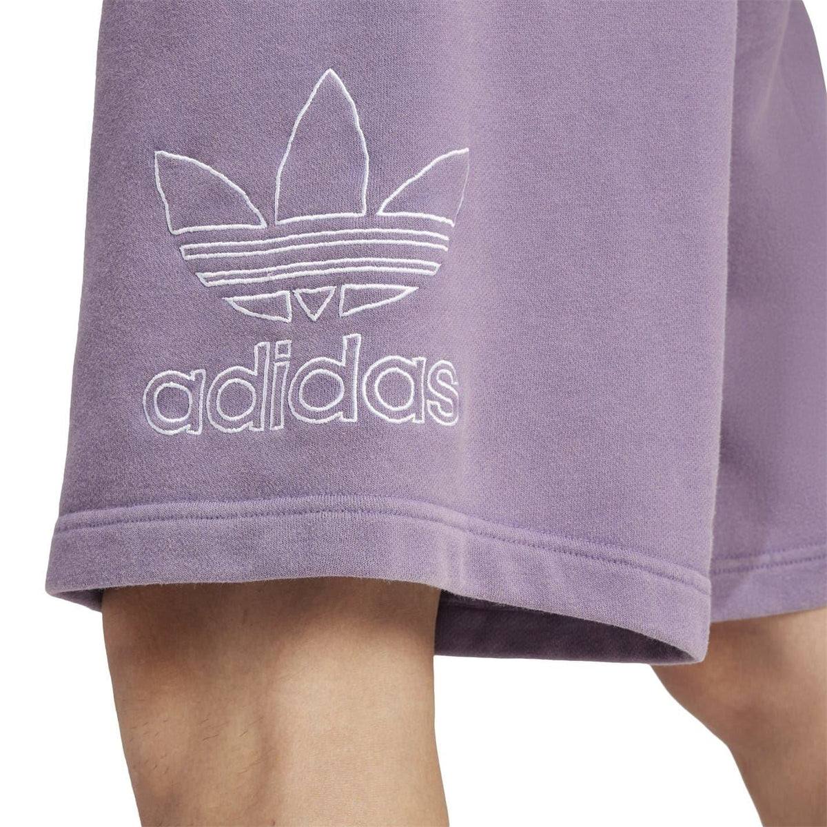 Purple adidas trefoil outline logo print on sweatshirt hem