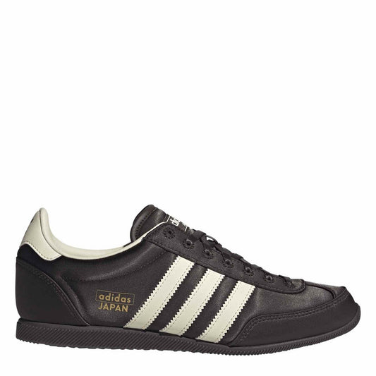 Adidas Originals low-top sneakers in dark leather with cream three stripes and logo