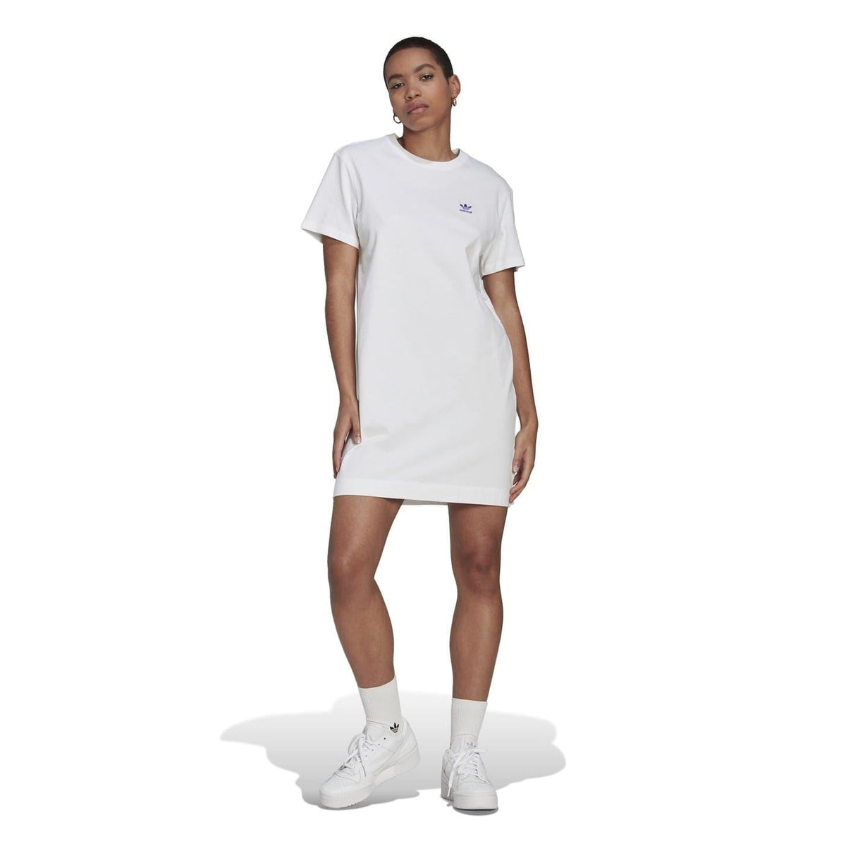 adidas Originals women's T-shirt dress, casual tops with short sleeves and a relaxed fit, soft fabric, stylish and comfortable.