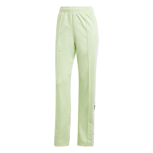Light green track pants with elastic waistband and side stripe detail