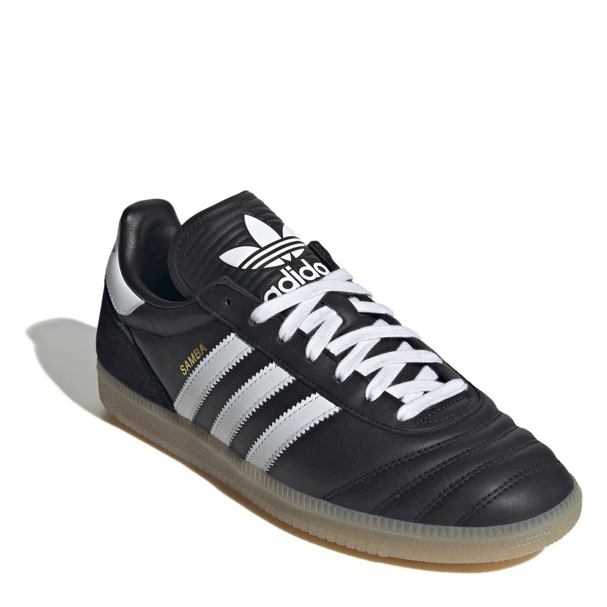adidas Originals Samba JP low-top sneakers in black with white three-stripe detailing