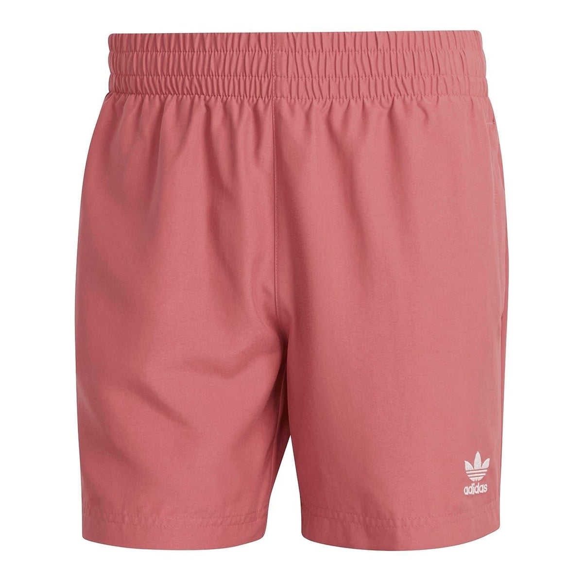 adidas Originals pink solid swim shorts with elastic waistband and small logo on hem