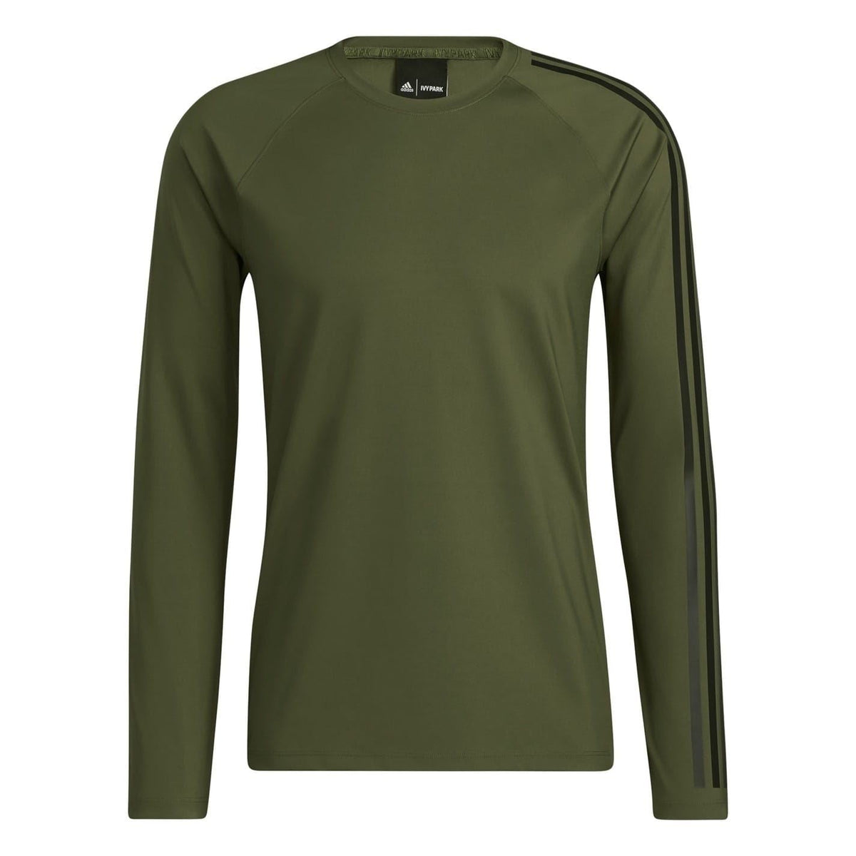 Adidas Originals green crew-neck long-sleeve t-shirt with side sleeve stripes