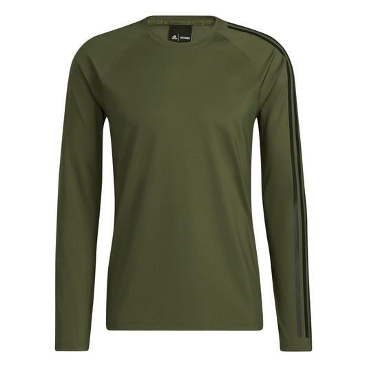 Adidas Originals green crew-neck long-sleeve t-shirt with side sleeve stripes