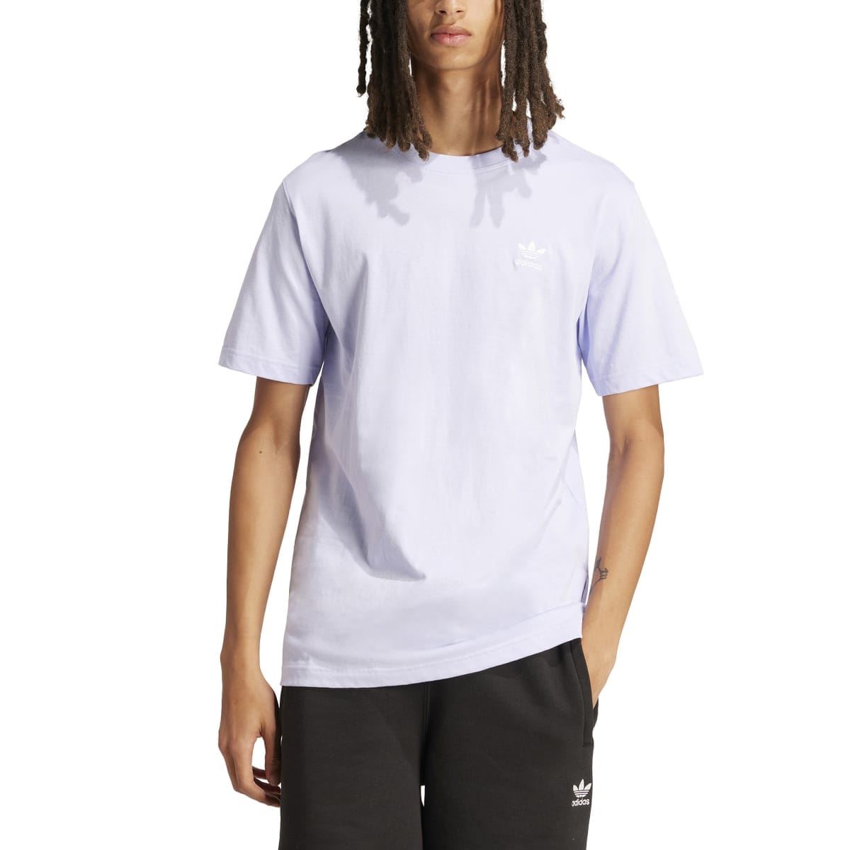 Light violet adidas Originals trefoil essentials t-shirt, crew neck, small chest trefoil logo