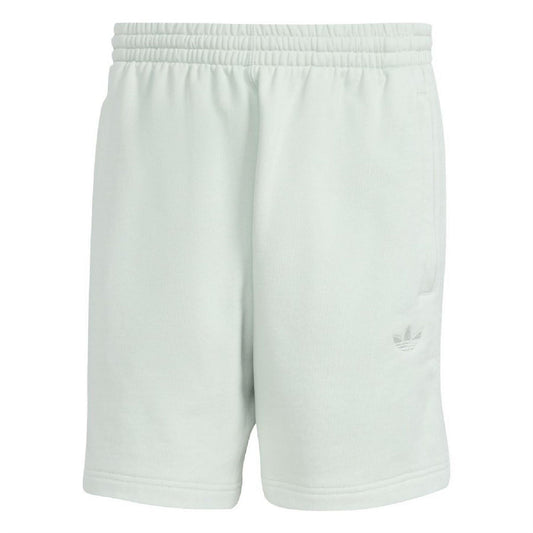 Light green sweat shorts with elastic waistband, side pockets, adidas trefoil logo