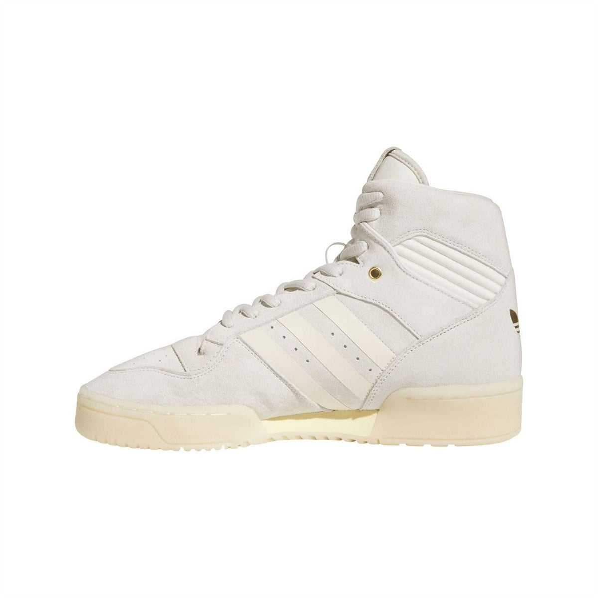 adidas Originals Rivalry High trainers, off-white upper with three stripe overlays
