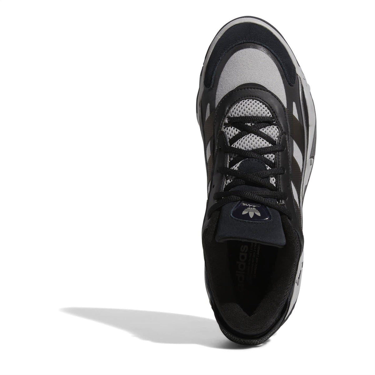 adidas Originals Niteball II low-top sneakers, interior collar and laces visible in black