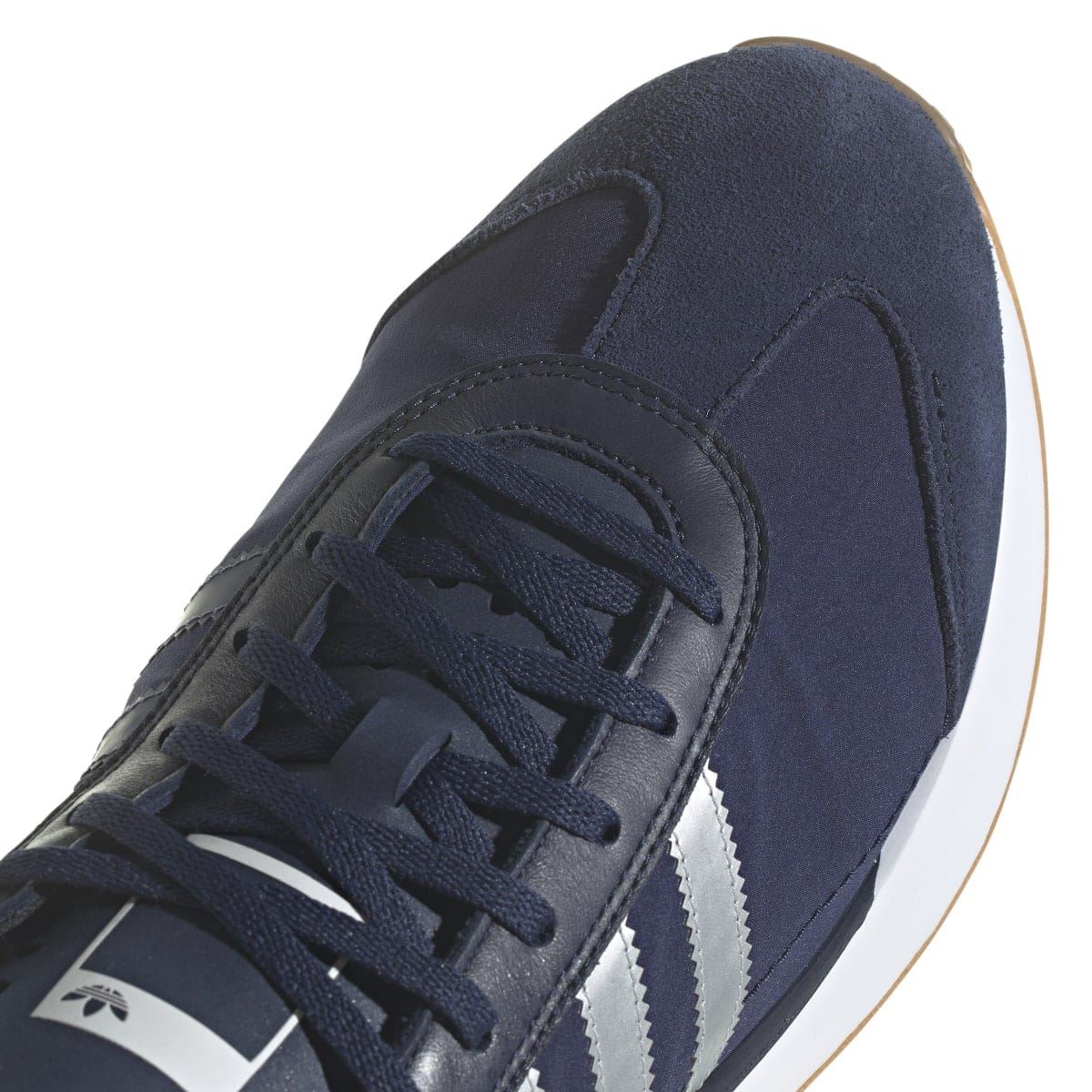 adidas Originals Courty XLG lace-up navy upper with white triple stripe insert