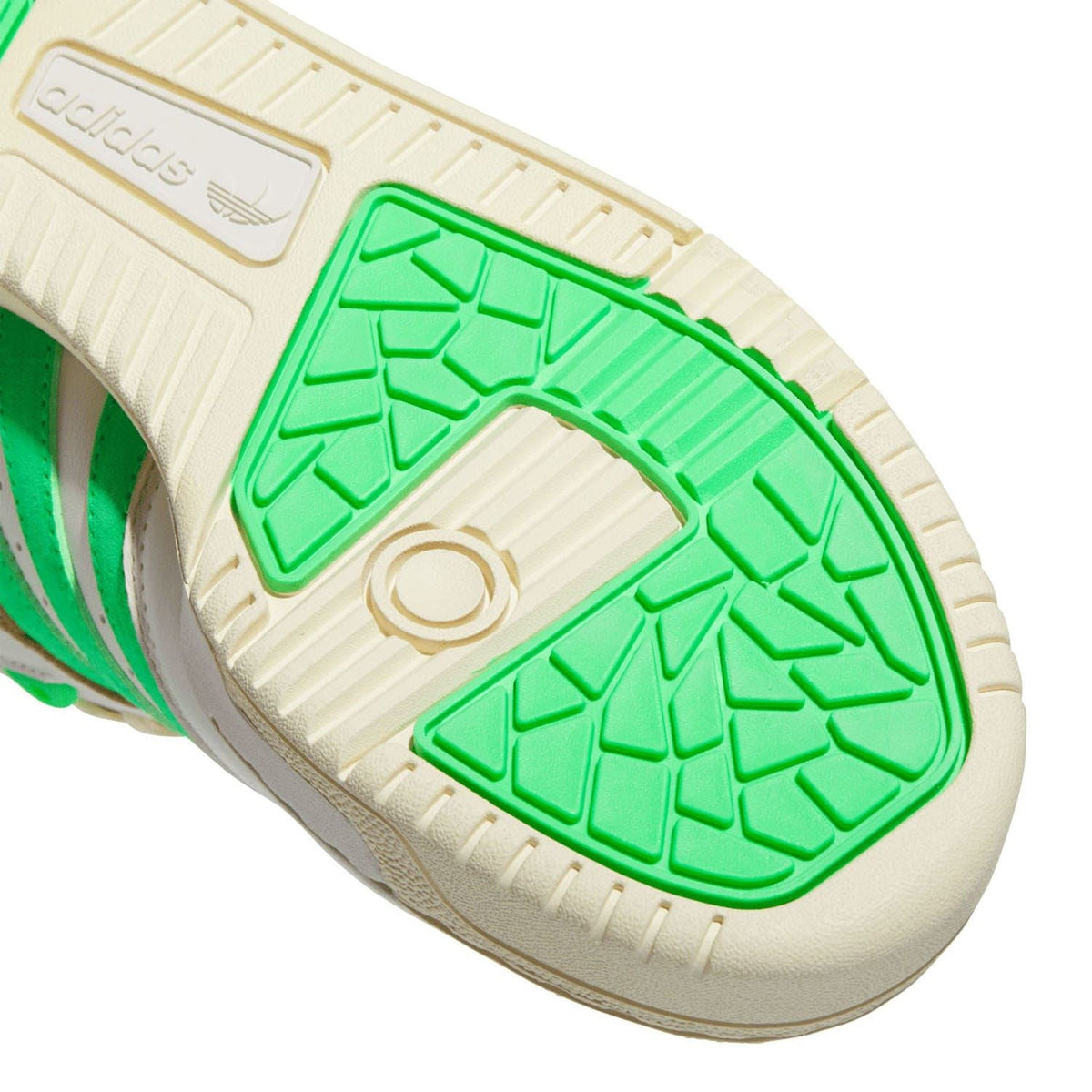 adidas Originals rivalry trainers outsole, cream rubber with bright green traction