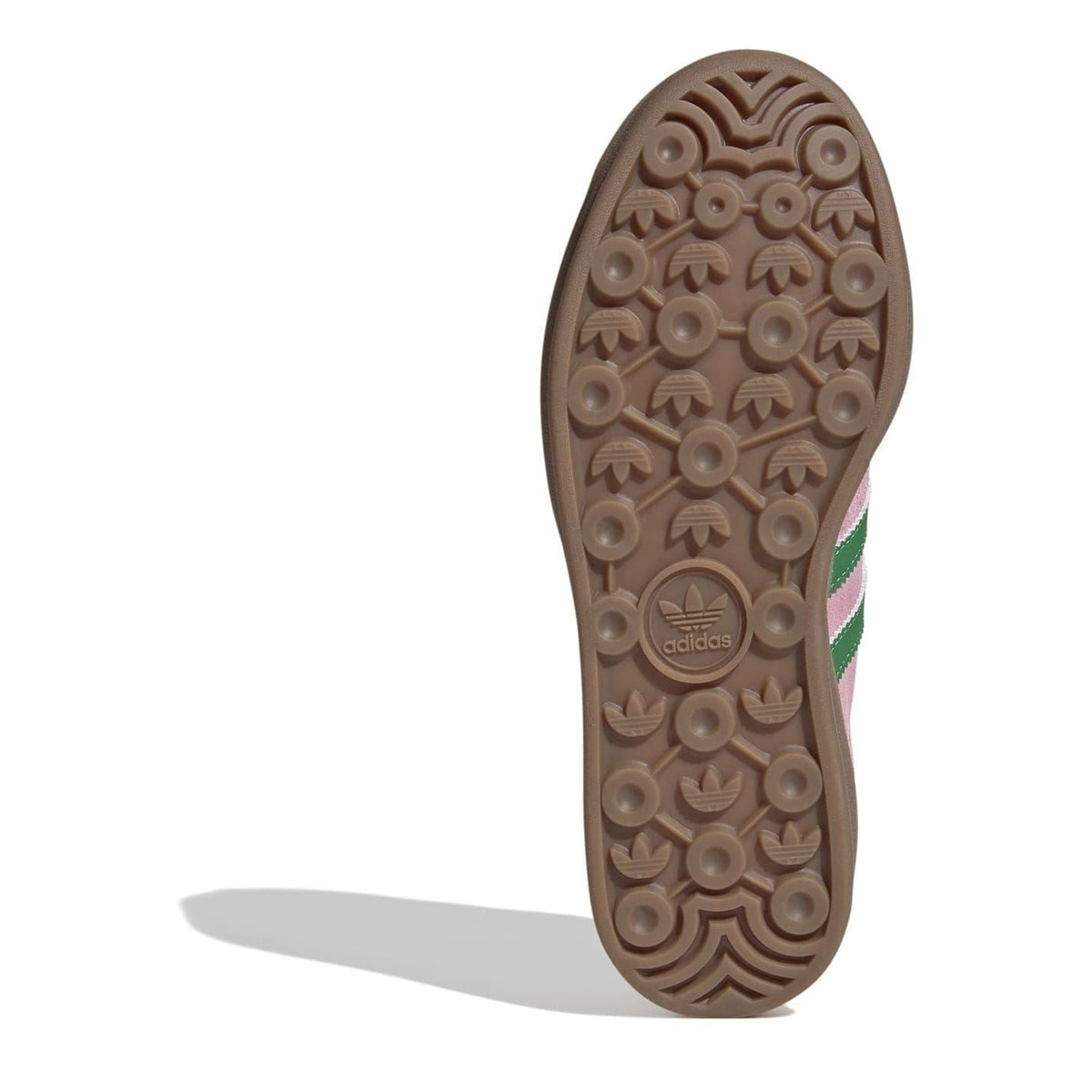 Brown rubber outsole with textured tread for low-top Gazelle sneakers
