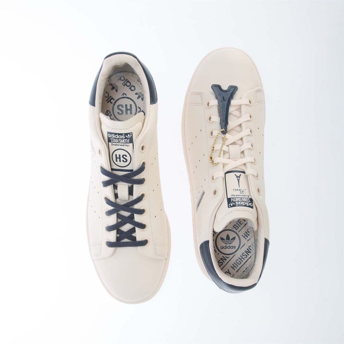 adidas Originals Smith Highsnobiety trainers, top view showing lace-up and HS branding on tongues