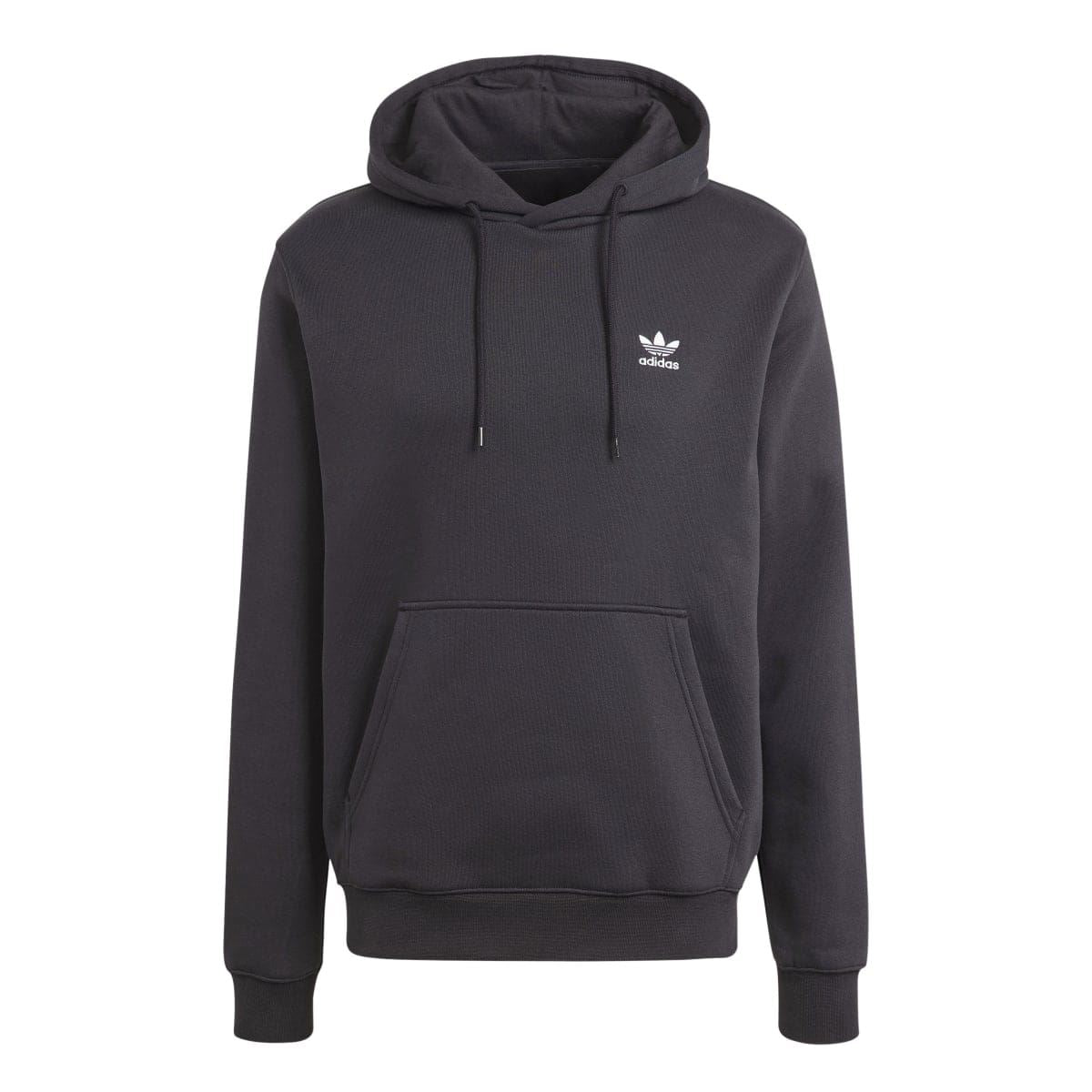 Black adidas Originals Trefoil hoodie with hood and drawstring, kangaroo pocket