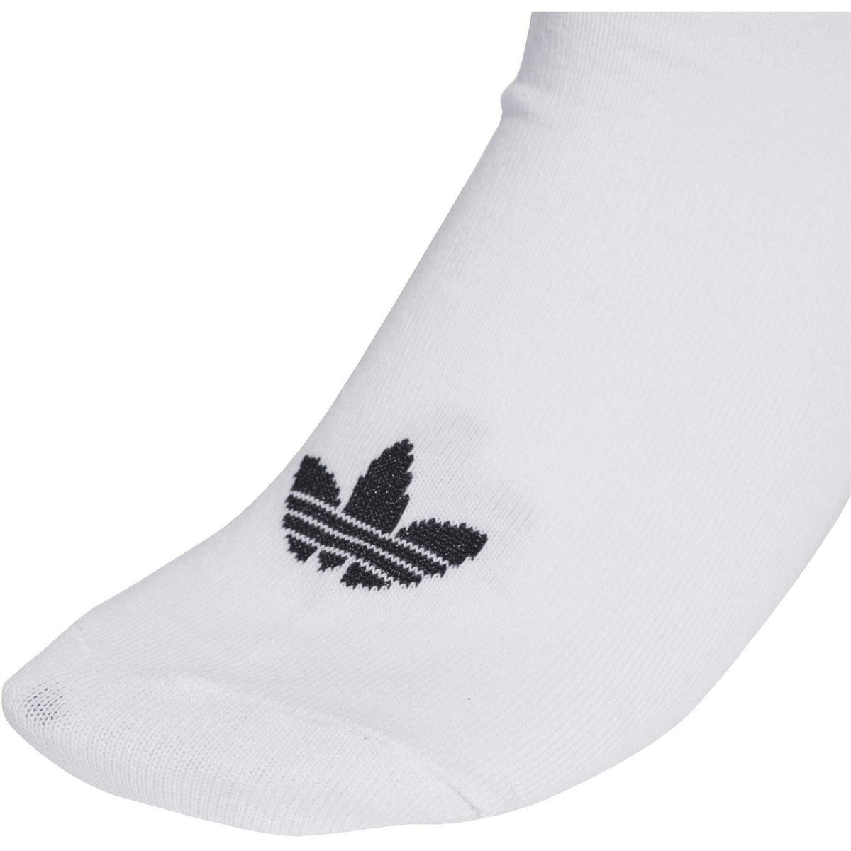 White adidas Originals liner ankle sock with black adidas trefoil logo