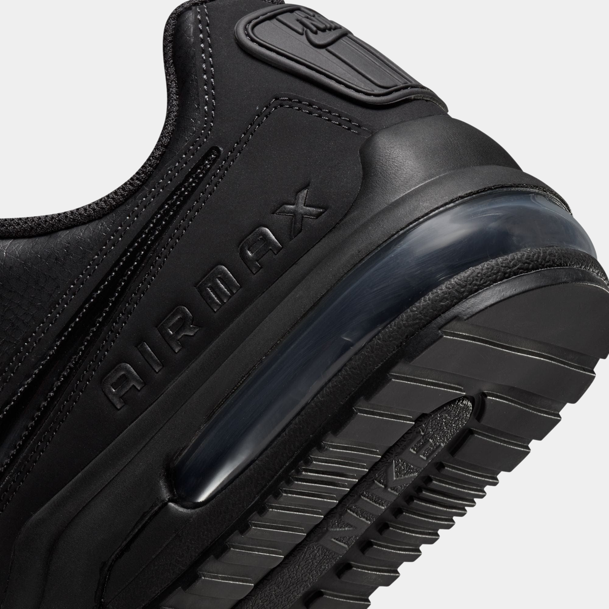 Nike Air Max LTD 3 black heel close-up with AIR MAX logo and rubber traction