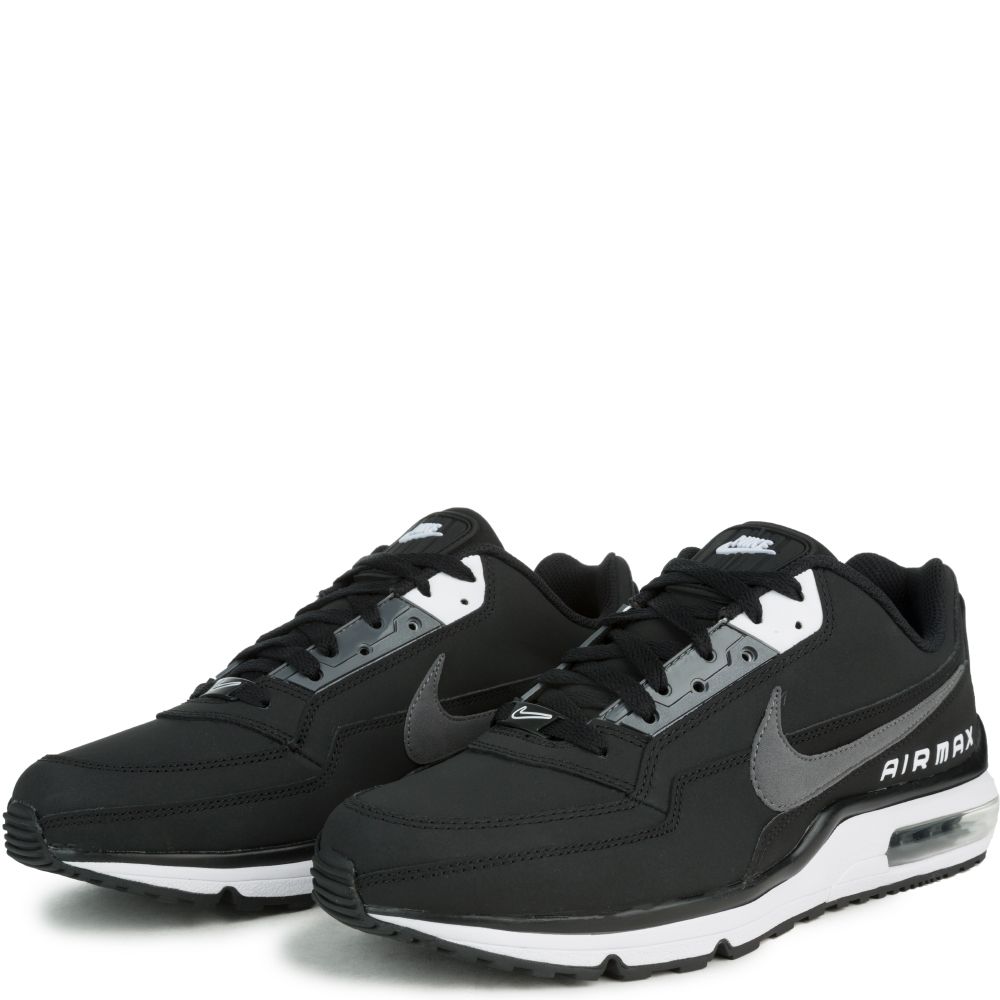 Pair of men's Nike Air Max LTD 3 low-top sneakers in black with white panel accents