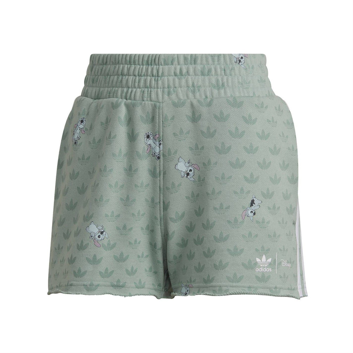 adidas Originals casual sweat shorts, mint green with allover print and elastic waistband