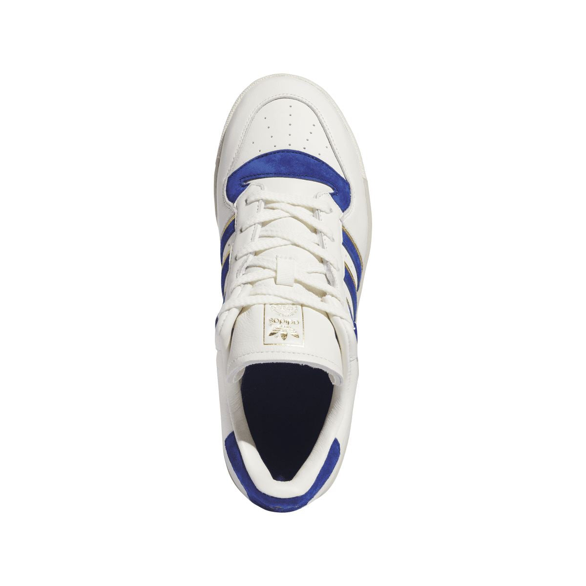 adidas Rivalry 86 low-top trainers, white toe cap with blue accent around the collar