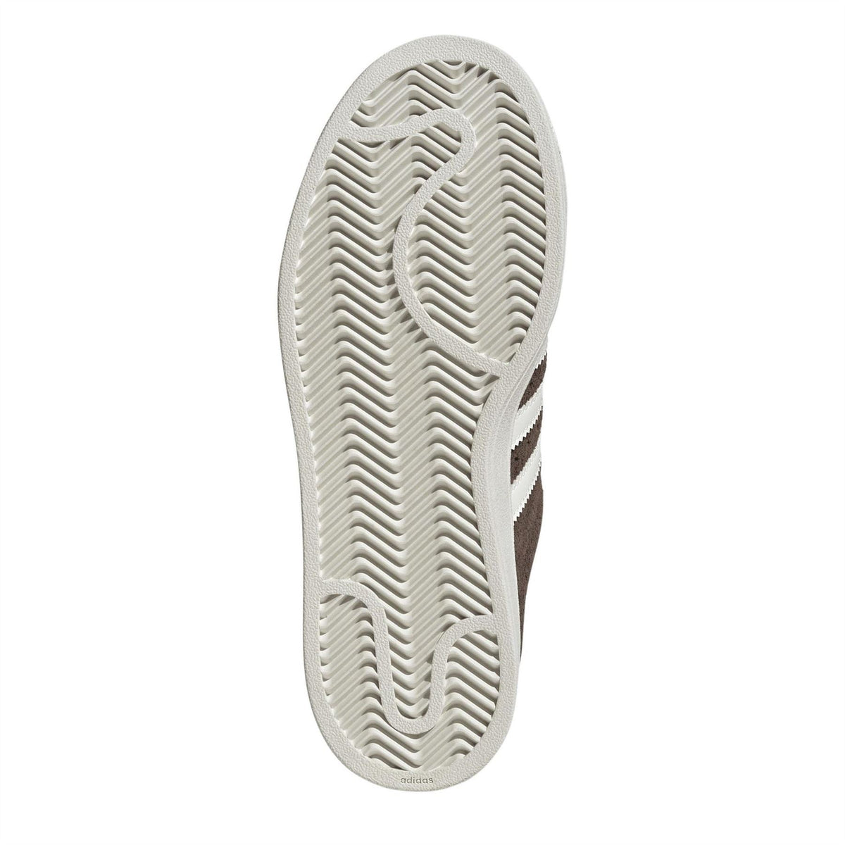 adidas Originals Superstar II outsole view with textured tread and dark sidewall trim