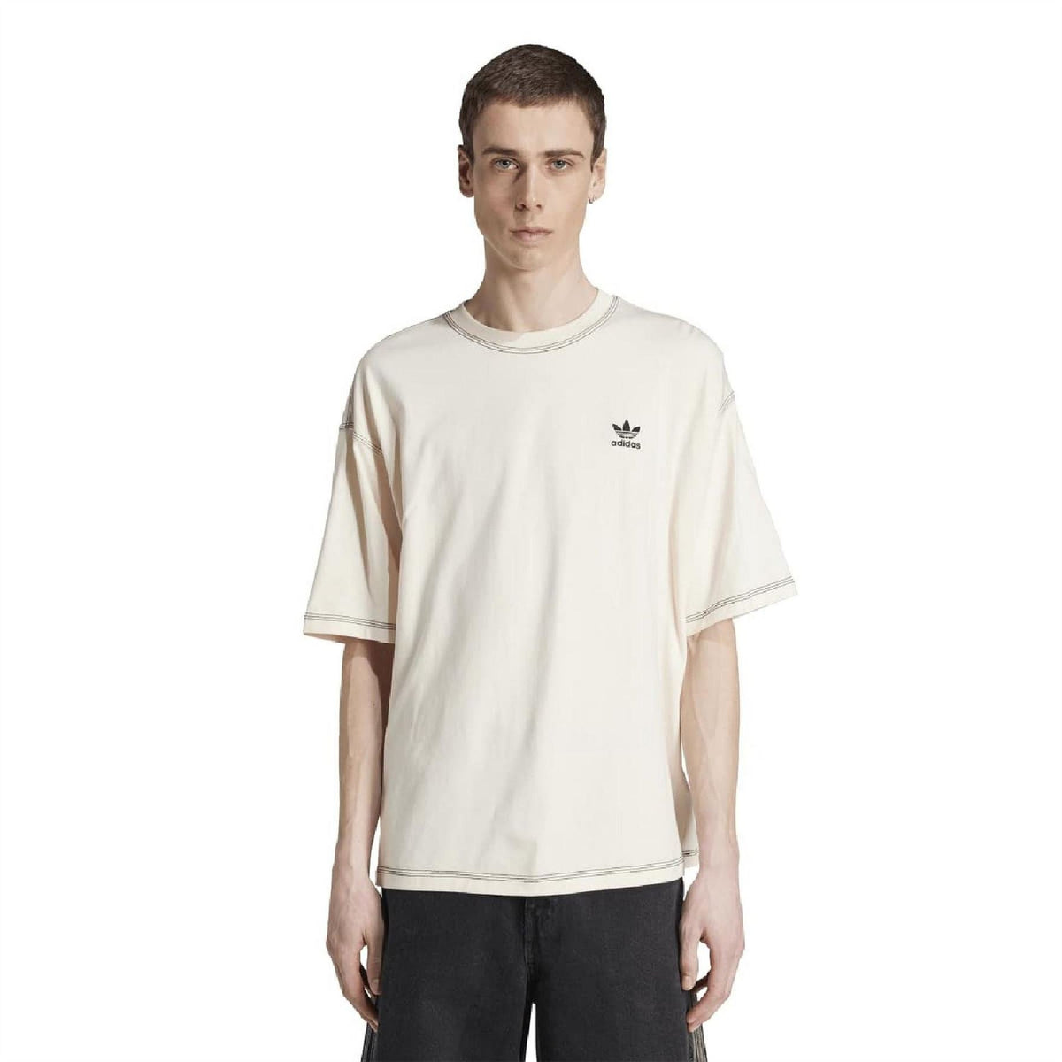 Wonder white adidas Trefoil Essentials T-shirt with crew neck and chest Trefoil logo