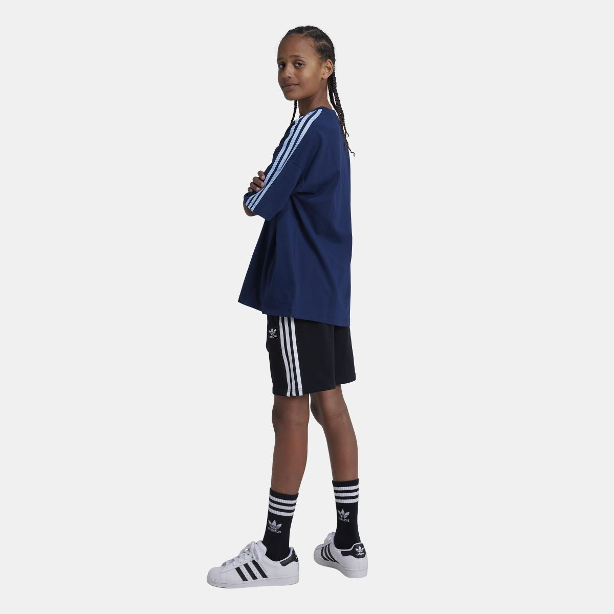 Junior adidas Originals Adicolor shorts in vibrant color, featuring the iconic adidas logo and comfortable elastic waistband.